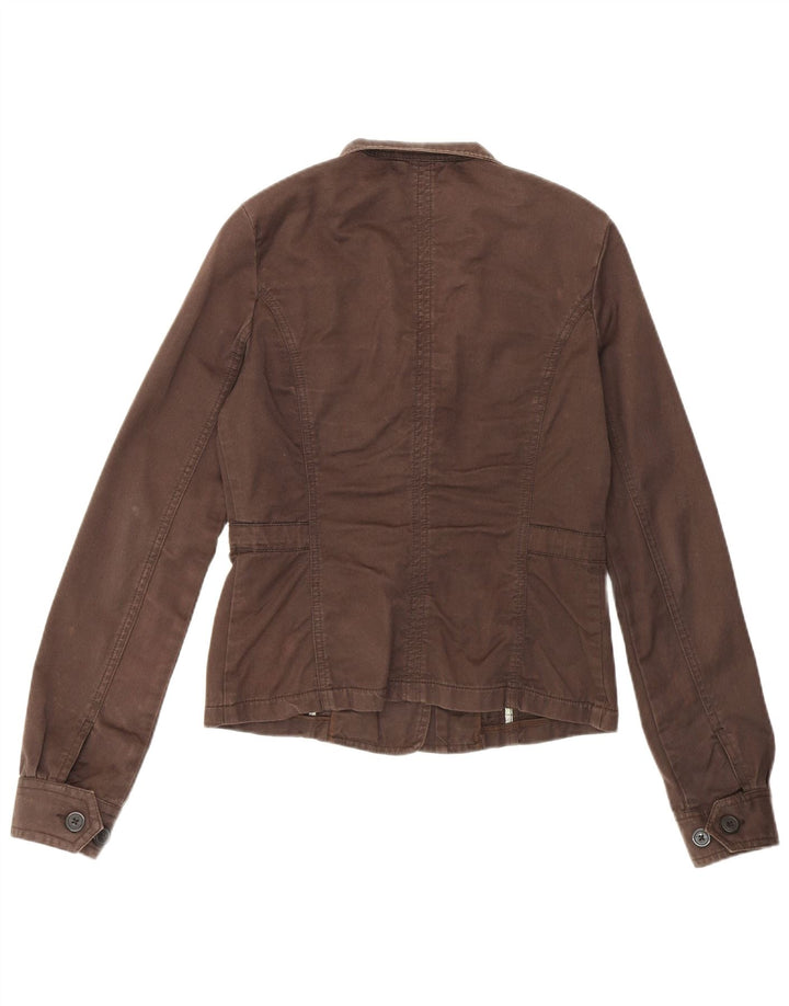 Woolrich Damen Militärjacke UK 8 Small Braune Baumwolle