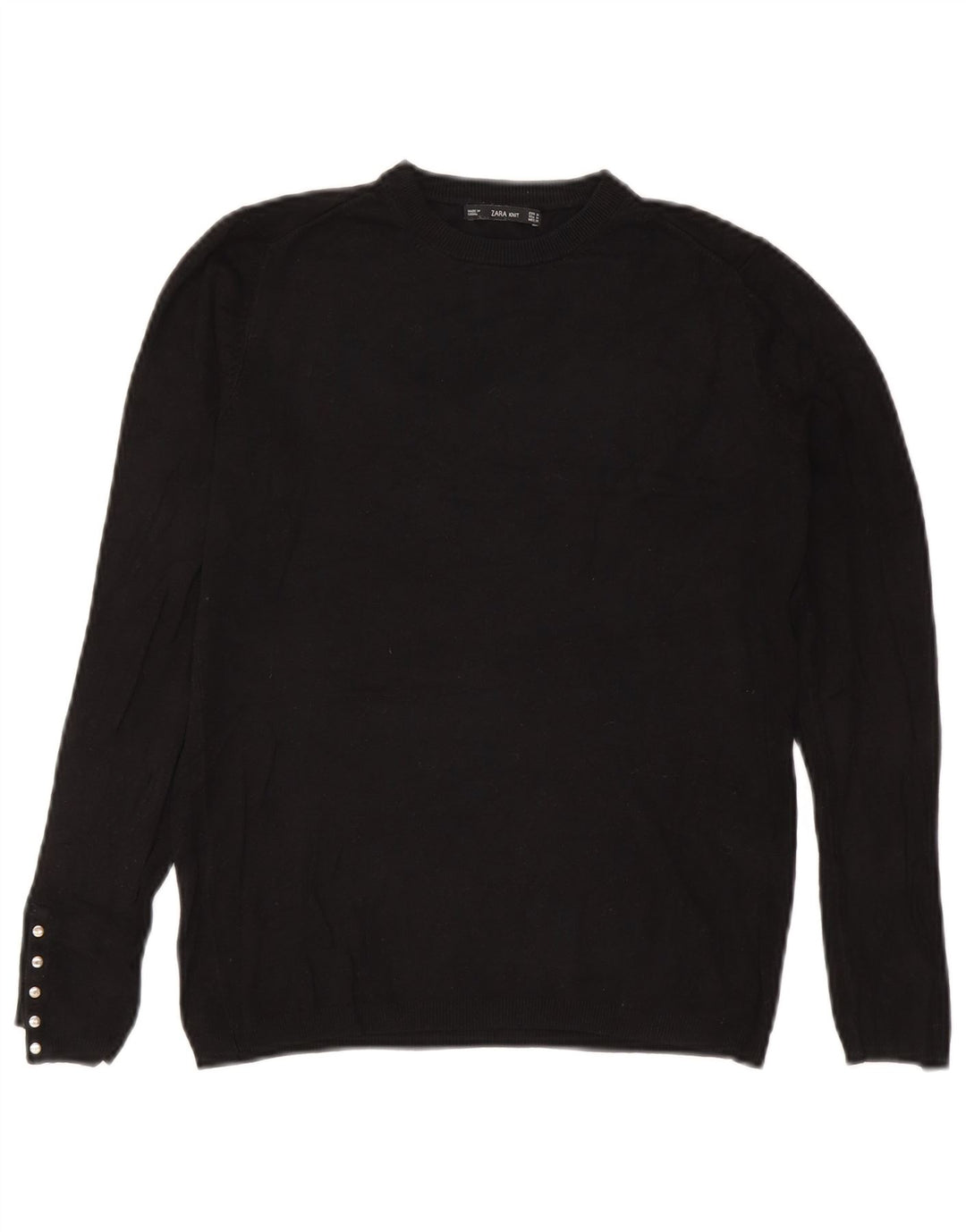 Zara Damen-Pullover mit Rundhalsausschnitt, Gr. 12, mittelschwarz
