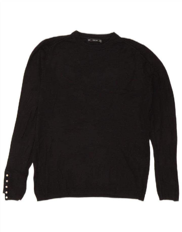 Zara Damen-Pullover mit Rundhalsausschnitt, Gr. 12, mittelschwarz