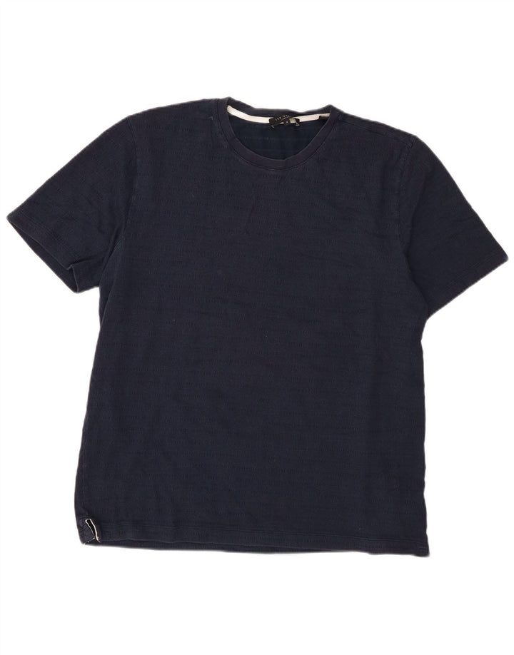 Ted Baker Herren T-Shirt Top Größe 4 Large Marineblau Baumwolle