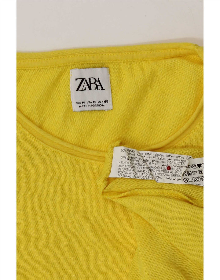Zara Herren T-Shirt Top mittelgelbe Baumwolle