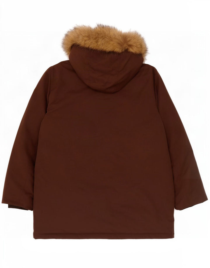 Astrolabio Herren-Mantel mit Kapuze, gepolstert, IT 52 XL, braun, Polyamid