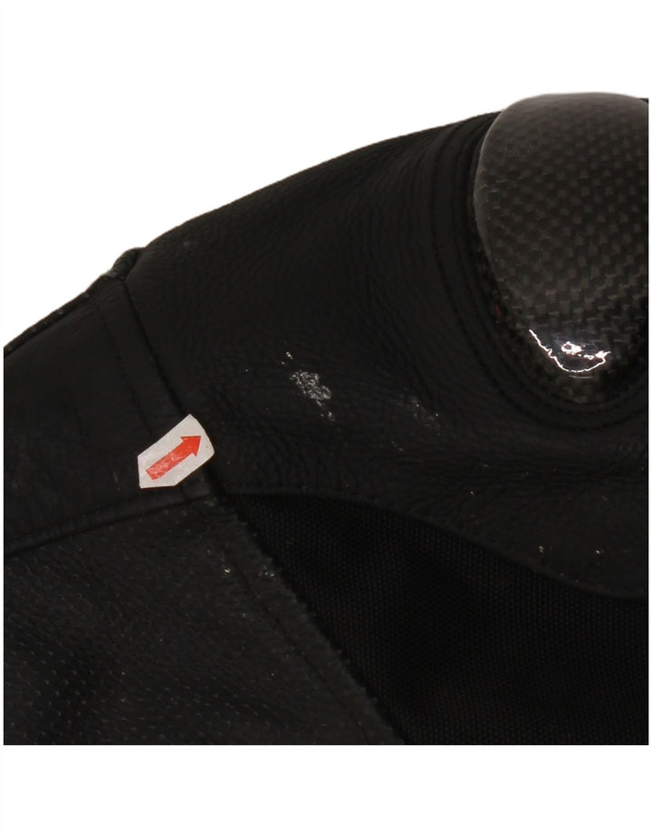 Probiker Herren-Motorrad-Leder-Bikerjacke, EU 50, großes schwarzes Leder