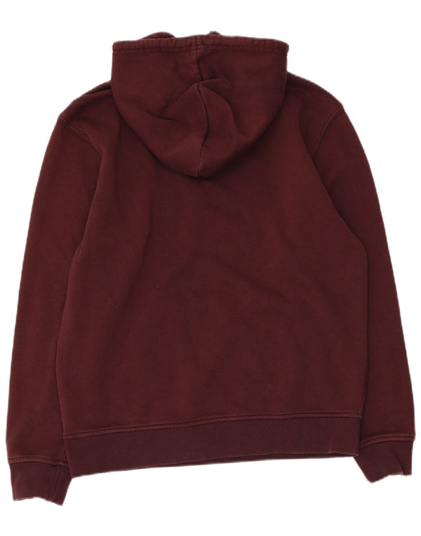 ADIDAS Damen Übergroßer Kapuzenpullover UK 10 Small Burgund Baumwolle