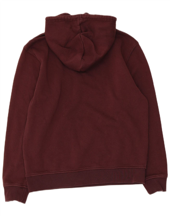 ADIDAS Damen Übergroßer Kapuzenpullover UK 10 Small Burgund Baumwolle