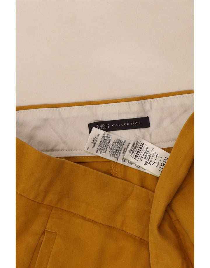 Marks & Spencer Damen Regular-Cropped-Hose UK 14 Medium W34 L24 Gelb