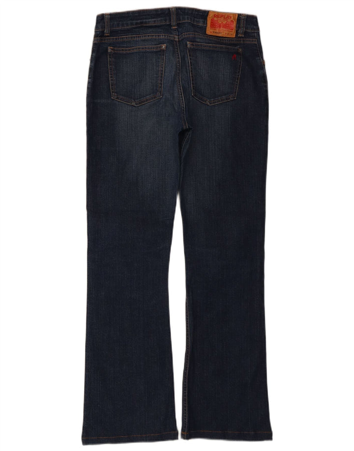 REPLAY Damen Bootcut-Jeans W30 L28 Blaue Baumwolle