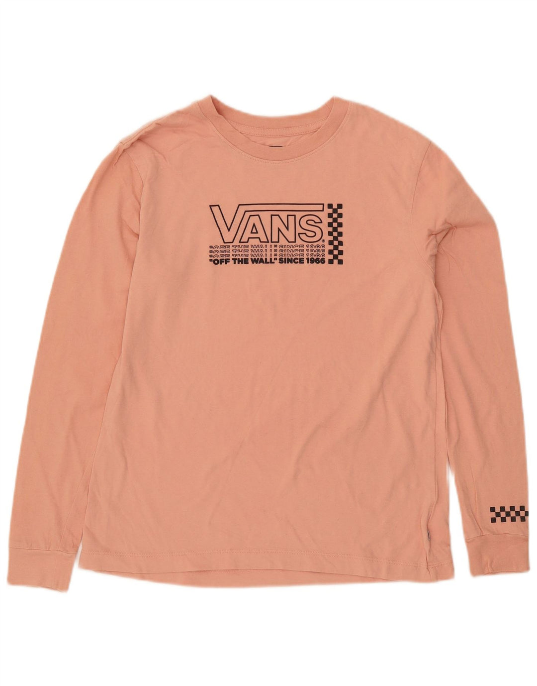 VANS Womens Graphic Top Langarm UK 10 Small Rosa Baumwolle