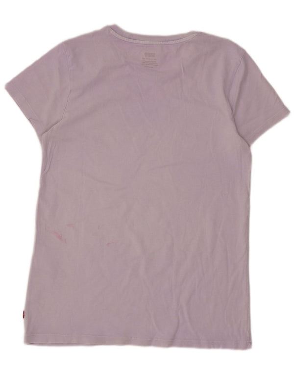 Levi's Damen Grafik-T-Shirt-Oberteil UK 6 XS Lila Baumwolle