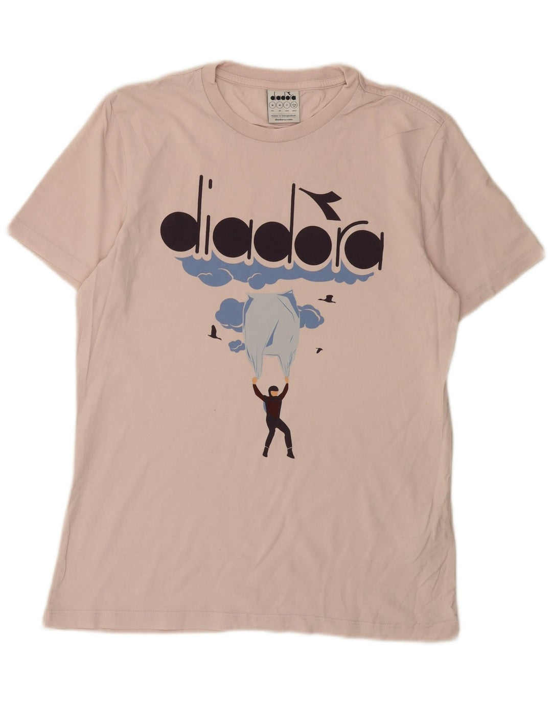 Diadora Herren Grafik-T-Shirt-Oberteil aus Baumwolle in Mittelrosa