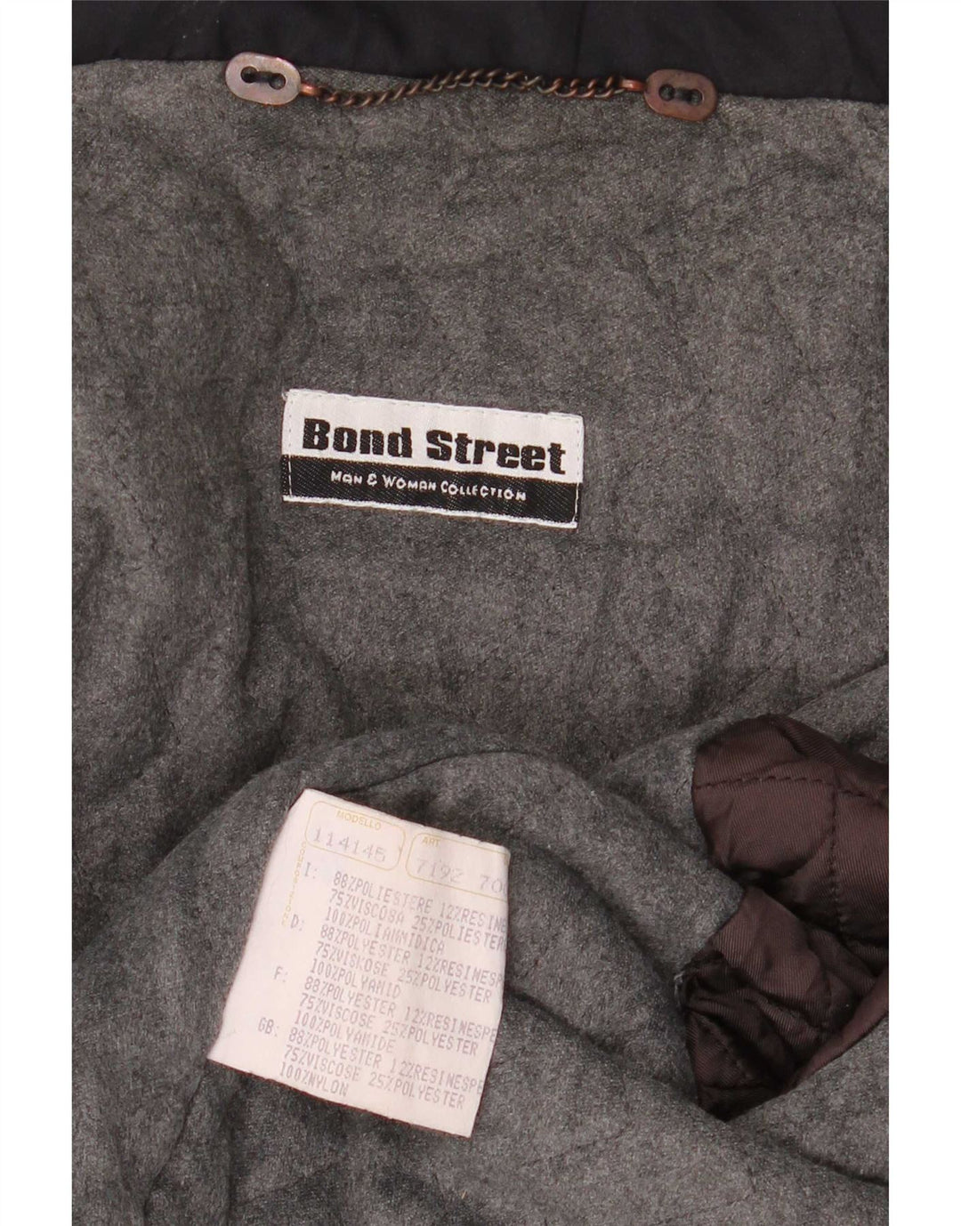 Bond Street Herren-Windbreaker-Mantel IT 52 XL Marineblaues Polyester