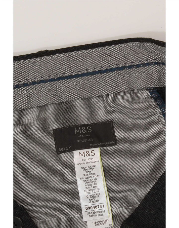 Marks & Spencer Herren-Chinohose mit normaler Passform, W38 L29, graues Polyester