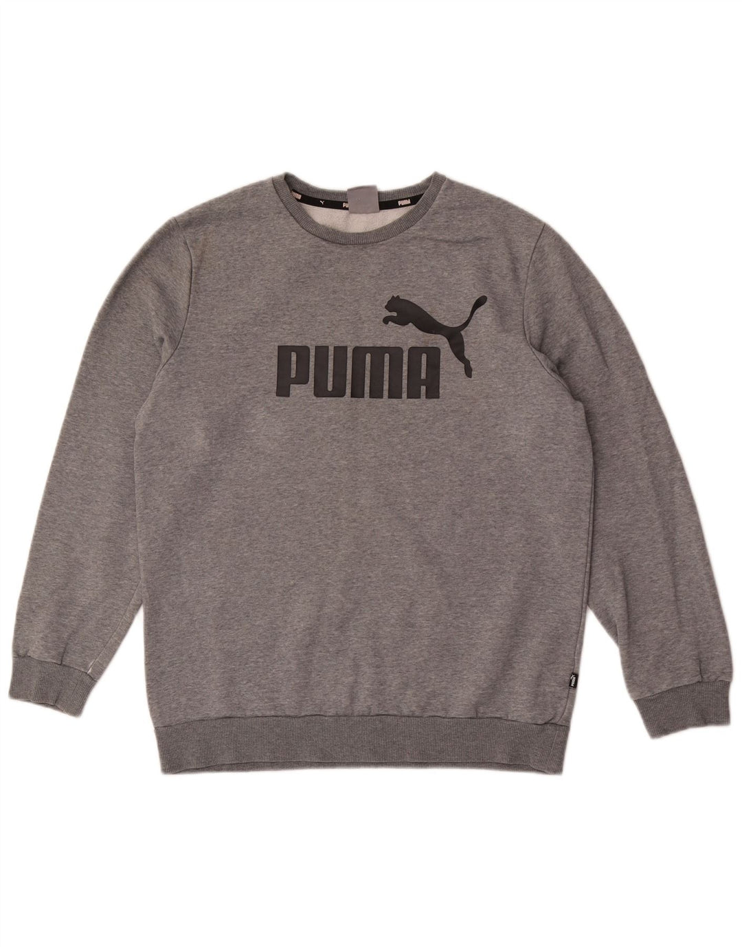 Puma Herren Grafik-Sweatshirt-Pullover aus mittelgrauer Baumwolle