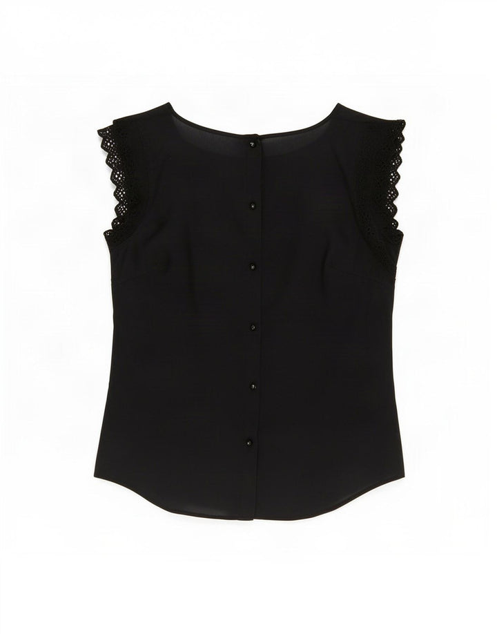 Maison Scotch Damen Bluse Top US 1 XS Schwarze Seide