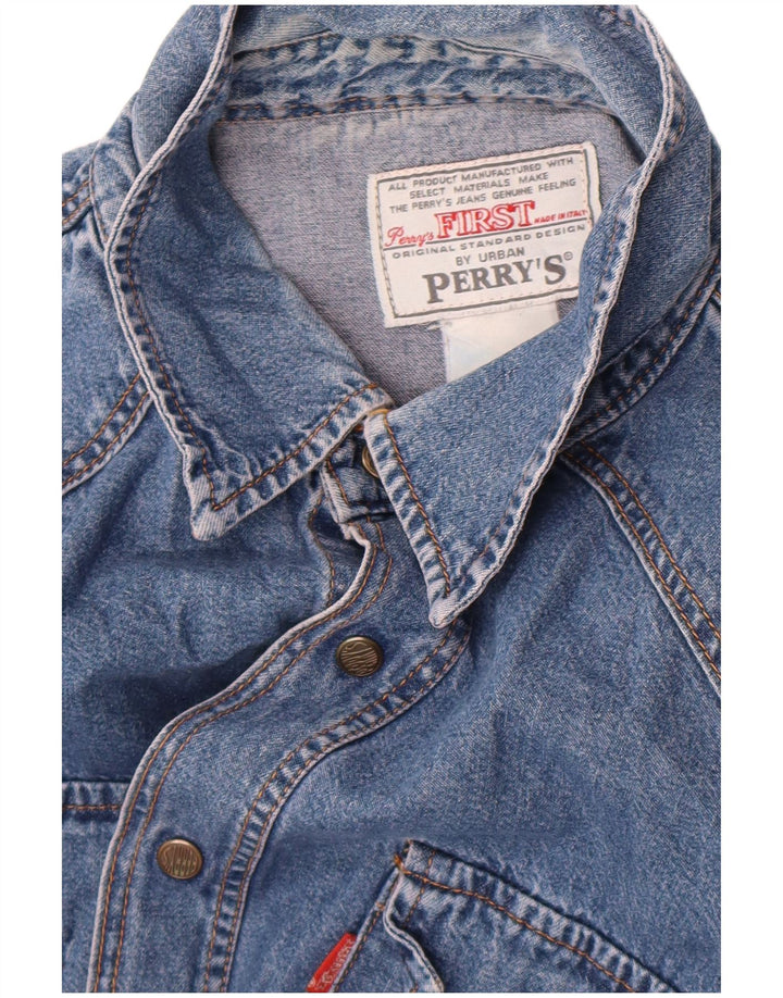 Perry's Herren-Jeanshemd, Größe L, Blau