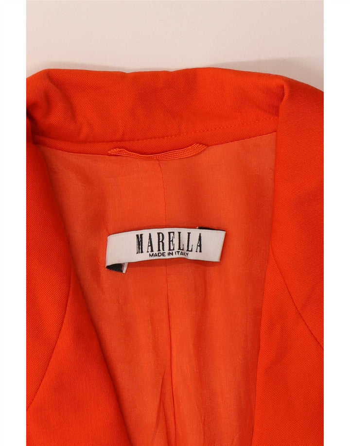 Marella Damen 2-Knopf-Blazerjacke UK 16 Große orangefarbene Schurwolle