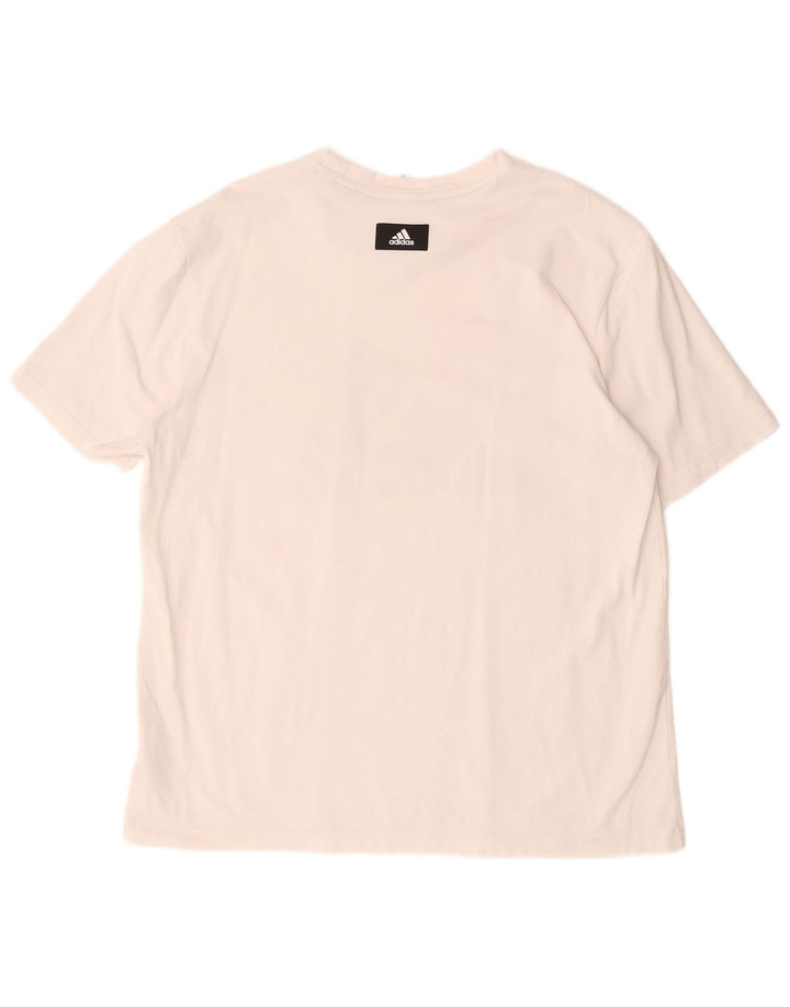 Adidas Herren T-Shirt mit Grafik, groß, aus weißer Baumwolle