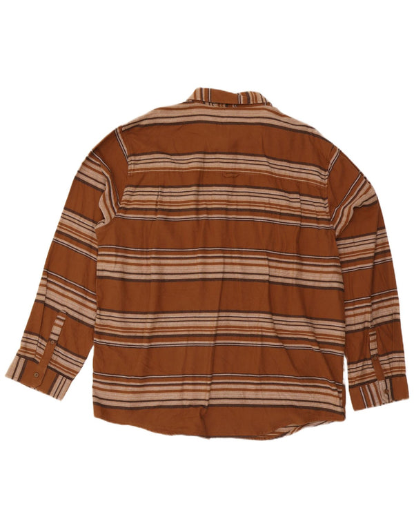 Hurley Herren Flanellhemd 2XL Braun gestreift