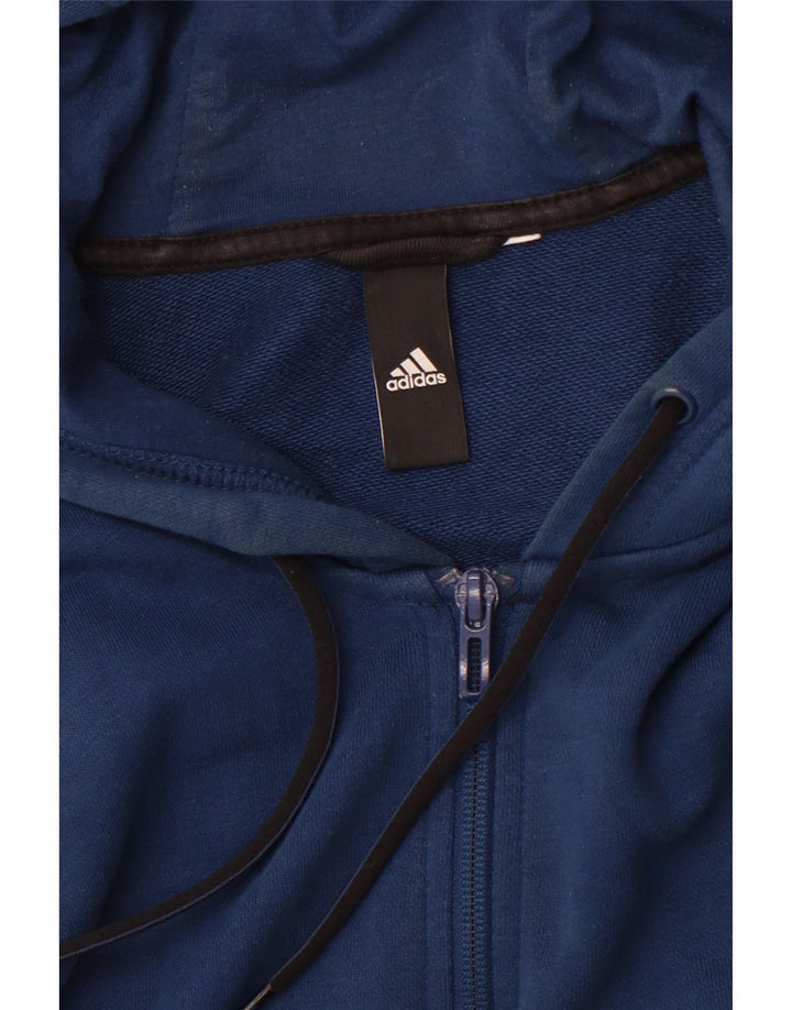 ADIDAS Herren Graphic Zip Hoodie Pullover Mittelblau