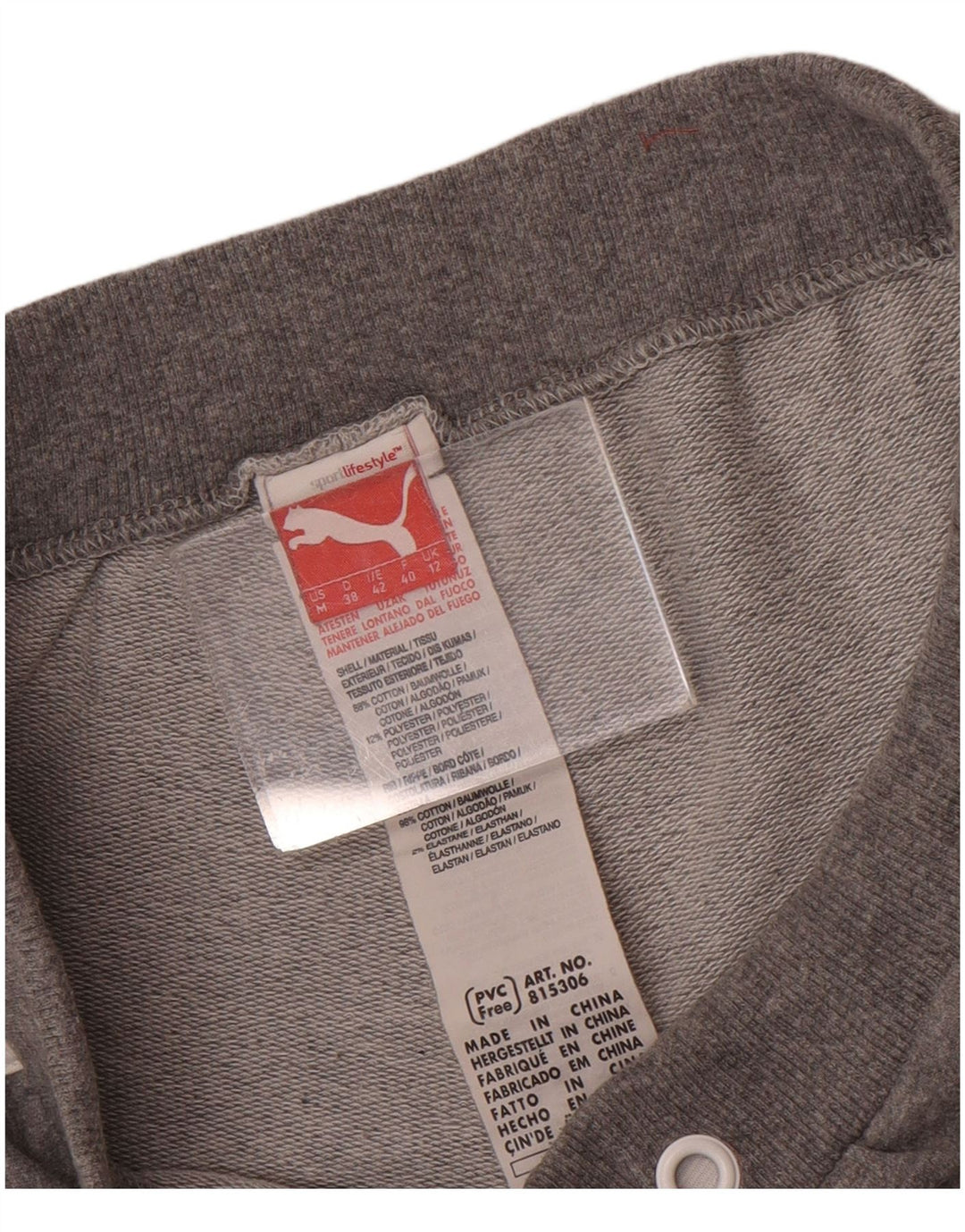 Puma Damen Sportshorts UK 12 Mittelgrau gefleckte Baumwolle