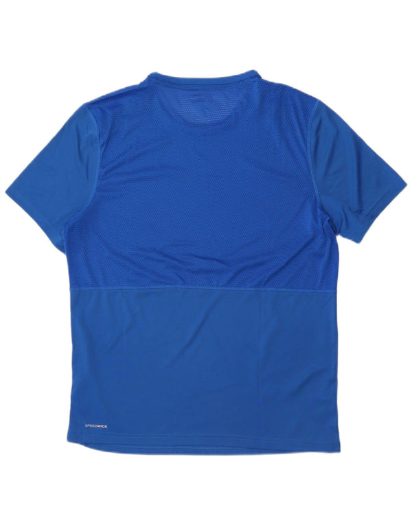 Reebok Damen T-Shirt Top UK 16 Large Blau Colourblock Polyester