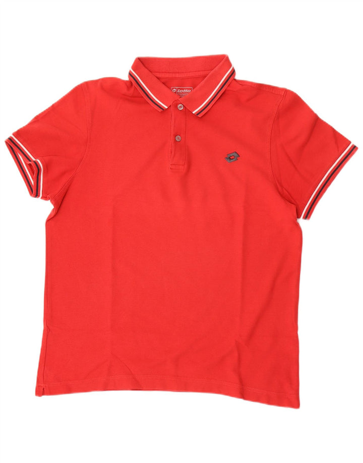 Lotto Herren-Poloshirt, groß, rot gestreift