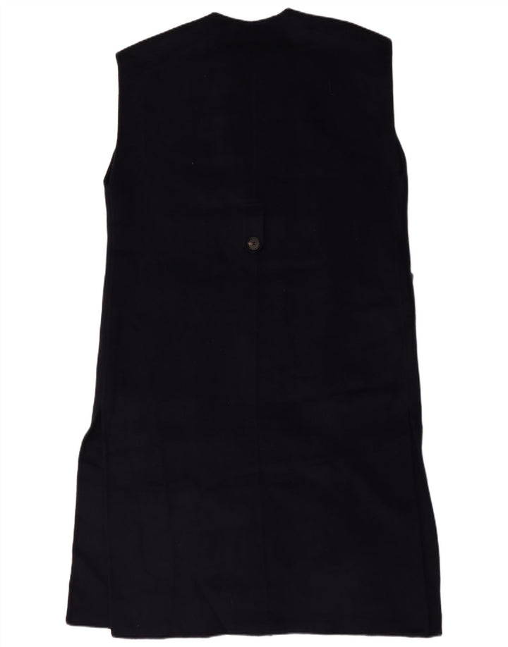 Zara Damen Longline-Übergroße Weste UK 6 XS Marineblaue Wolle