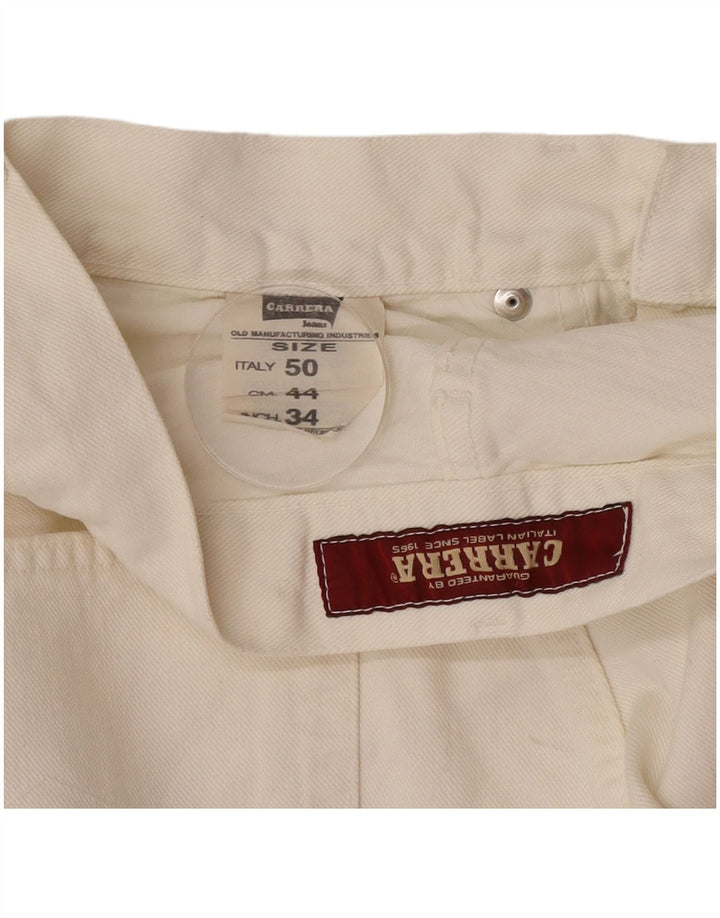 Carrera Herren Straight Jeans W34 L30 Weiße Baumwolle