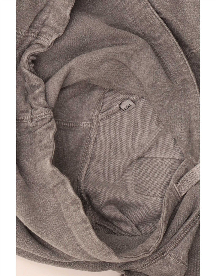Vintage Herren Kapuzenpullover mit Grafik, groß, Grau