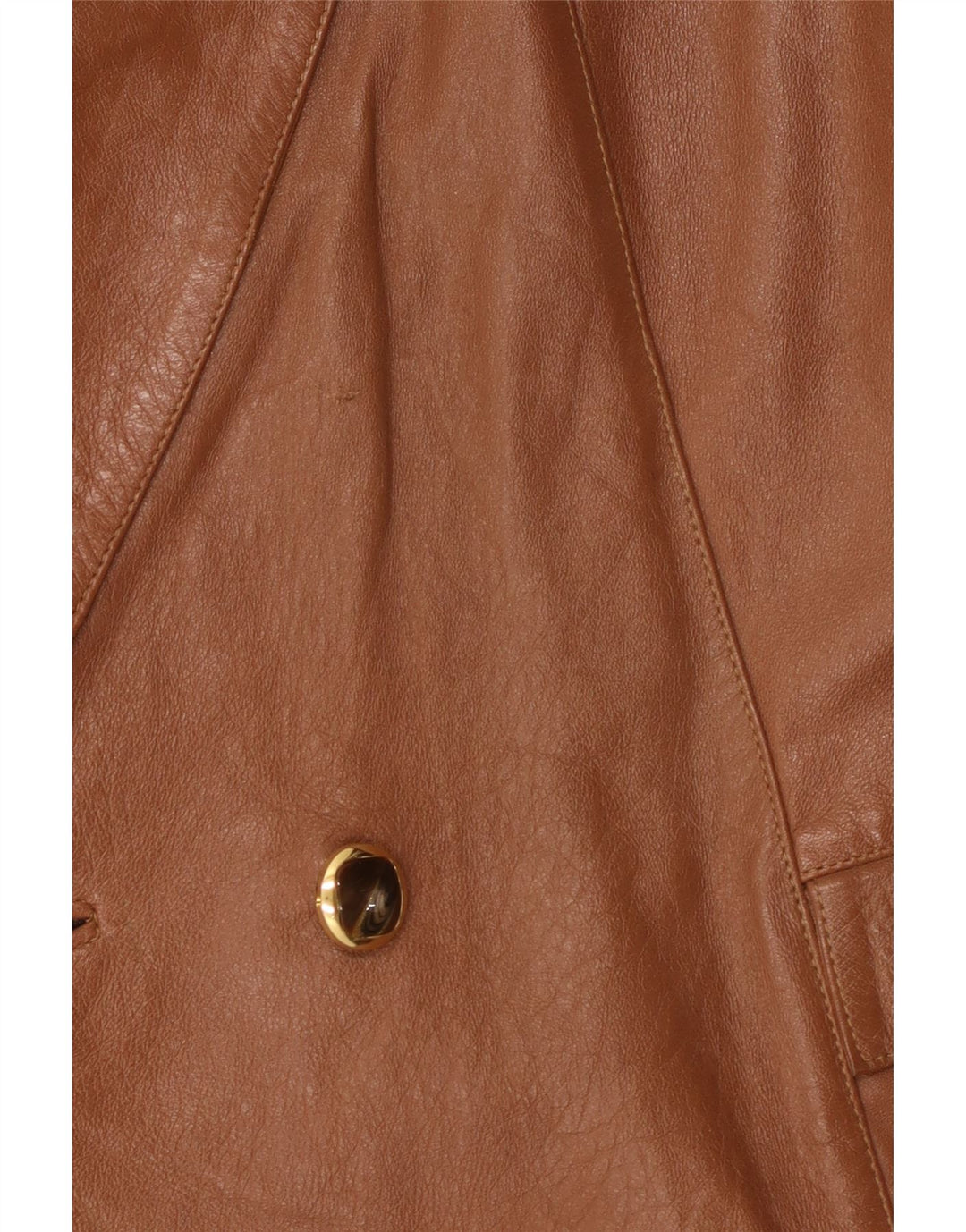 Anfor Zweireihiger Damen-Blazer aus Leder IT 44 Mittelbraun