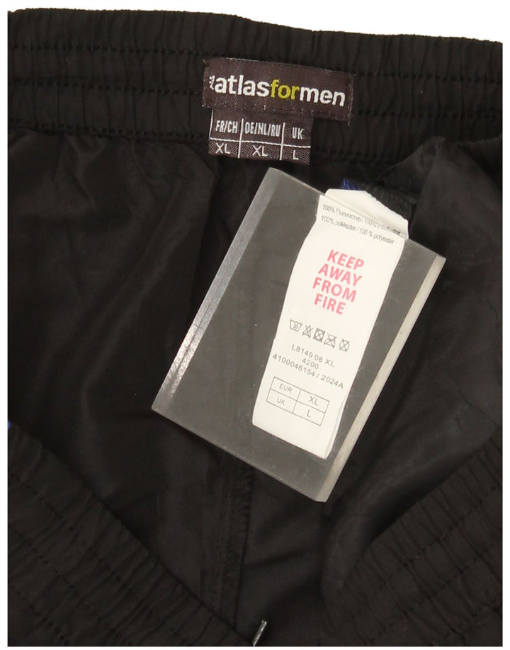 ATLAS FOR MEN Herren-Trainingshose, groß, schwarzes Farbblock-Polyester