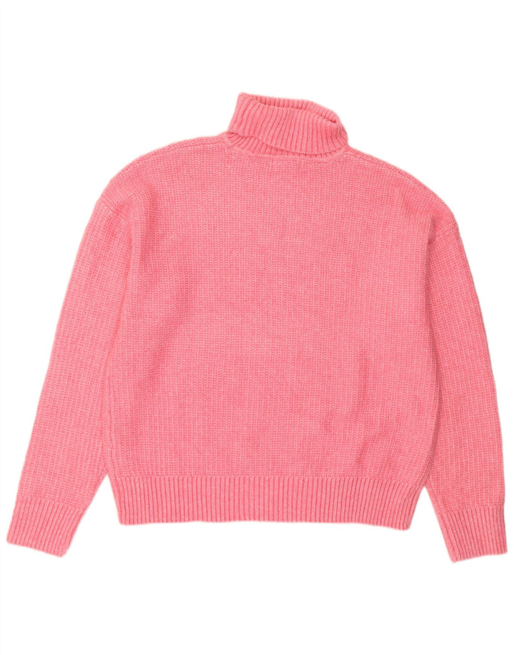 Marks & Spencer Damen-Pullover mit Rollkragen, Gr. 16, Größe L, Rosa, Polyester
