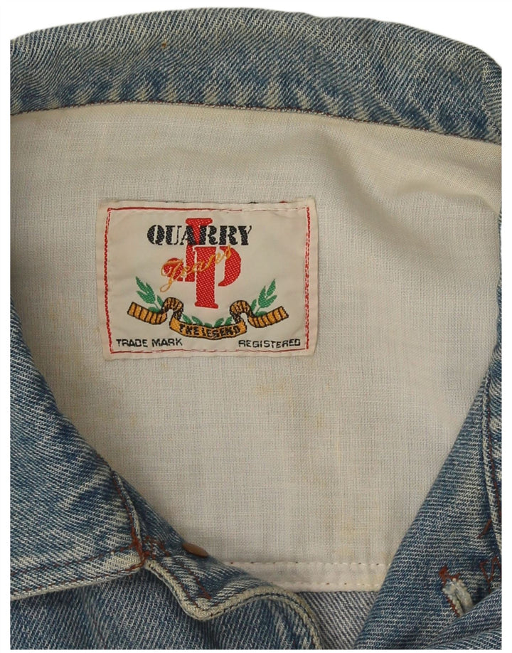 Quarry Herren-Jeansjacke mit Grafik, UK 38, mittelblaue Baumwolle