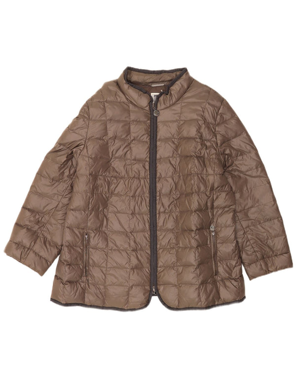Perte by Krizia Damen Wattierte Jacke UK 22 3XL Braunes Polyamid