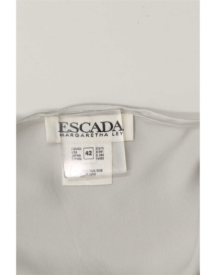 Escada Damen Weste Top IT 42 Mittelgraue Seide