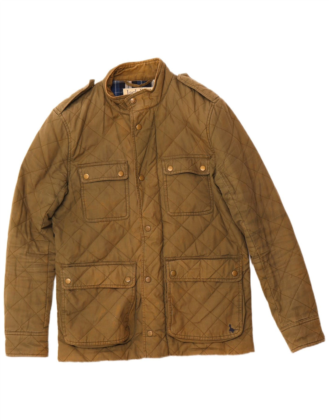 JACK WILLS Herren Militär-Steppjacke UK 36 Small Khaki Baumwolle