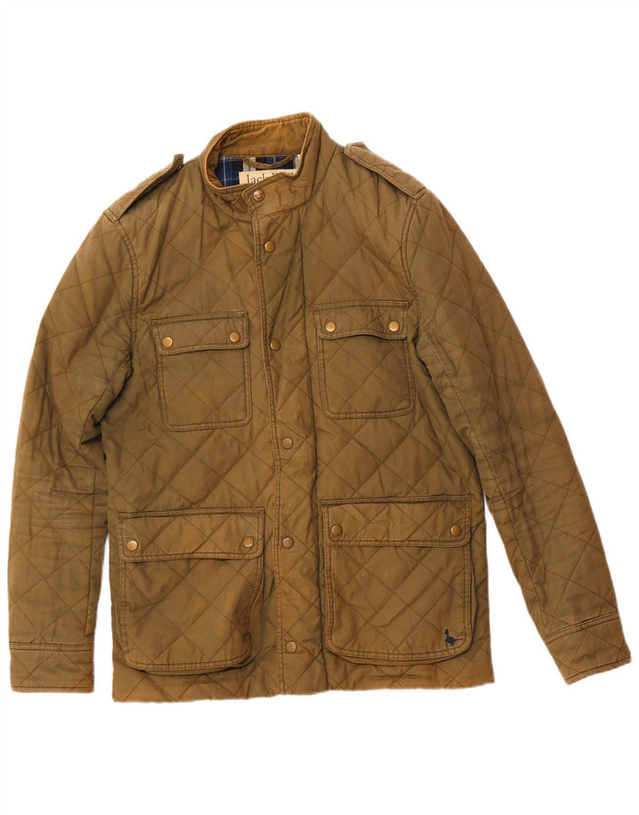 JACK WILLS Herren Militär-Steppjacke UK 36 Small Khaki Baumwolle