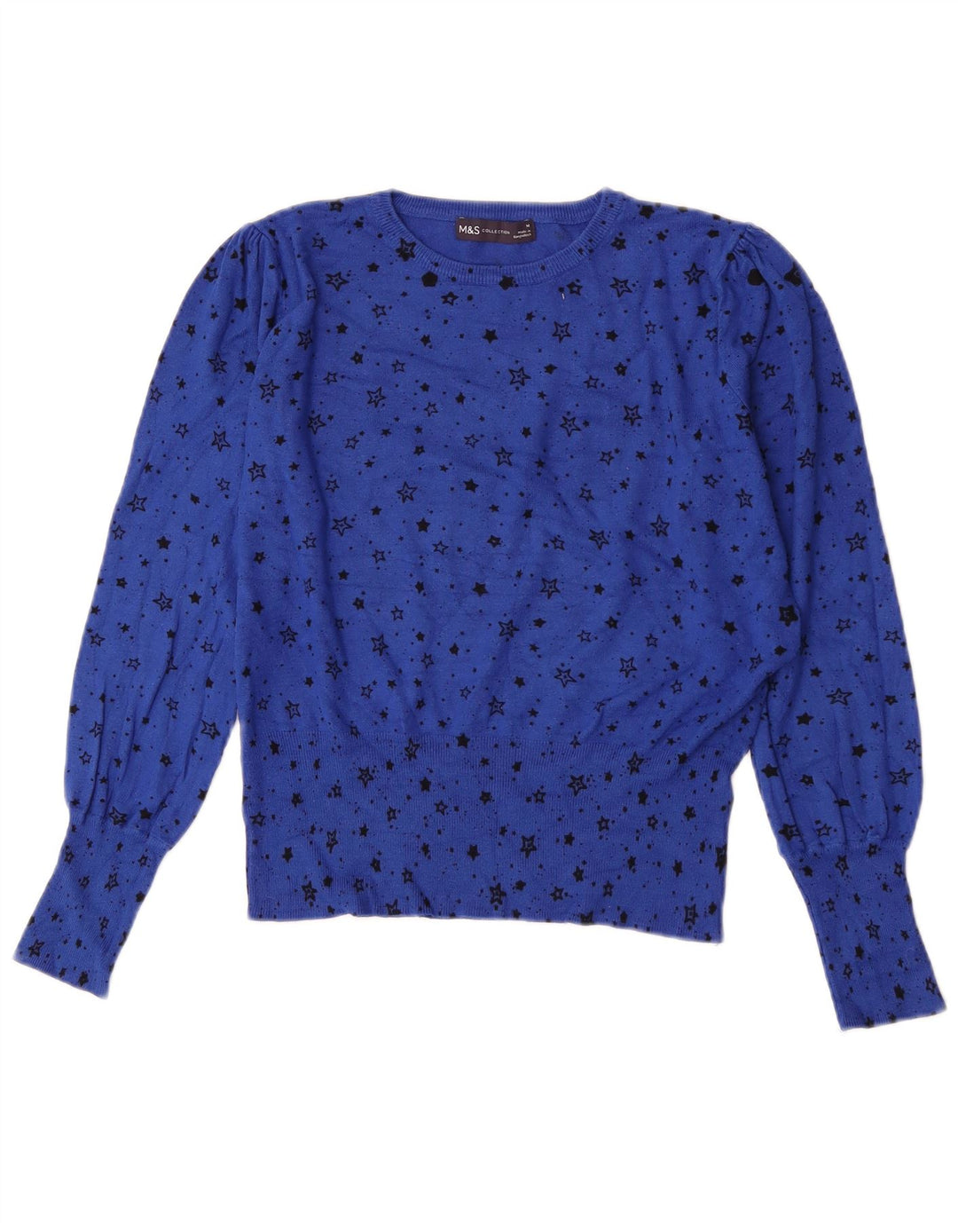Marks & Spencer Damen-Pullover mit abstraktem Muster und U-Boot-Ausschnitt, Gr. 14, Medi