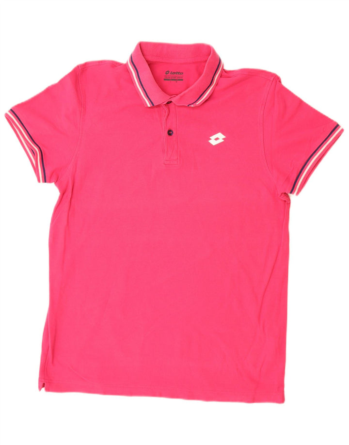 LOTTO Herren-Poloshirt aus mittelrosa Baumwolle
