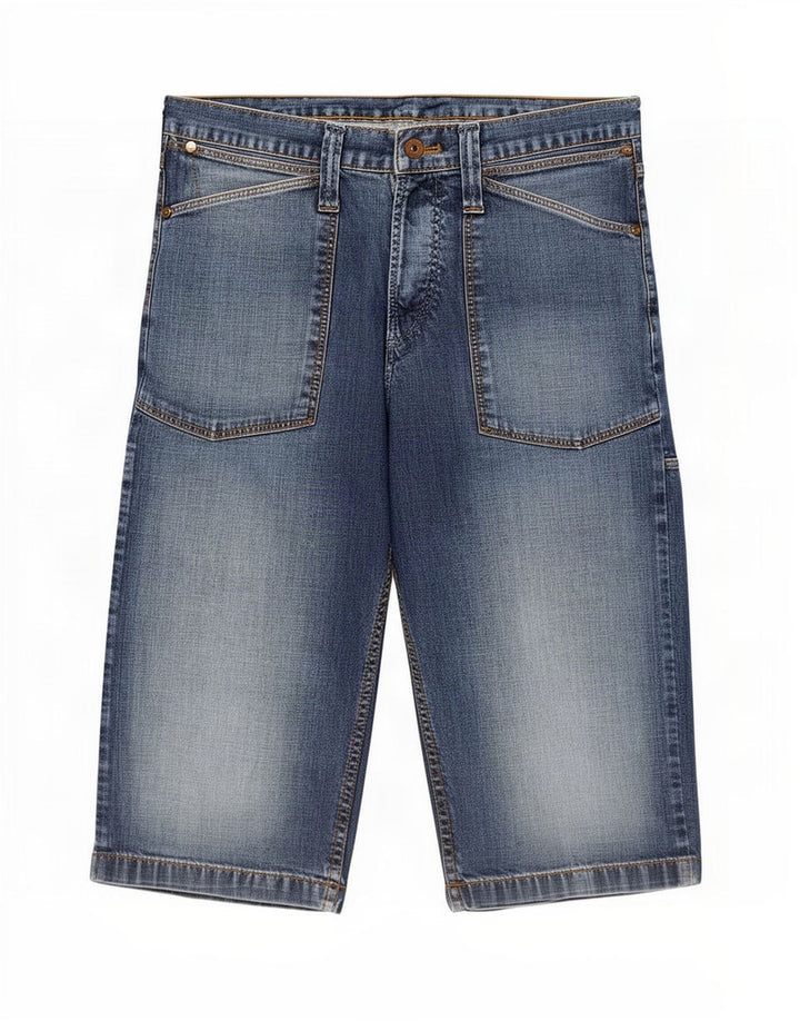Wrangler Herren Cargo Denim Shorts Medium W33 Blaue Baumwolle
