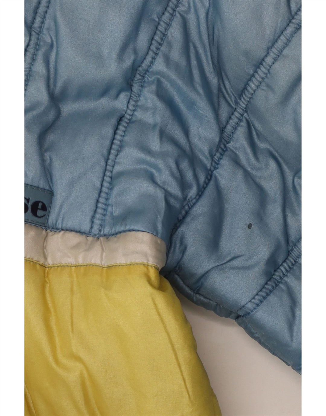Ellesse wattierte Herrenjacke mit Kapuze, UK 38, mittelblaues Colourblock-Nylon