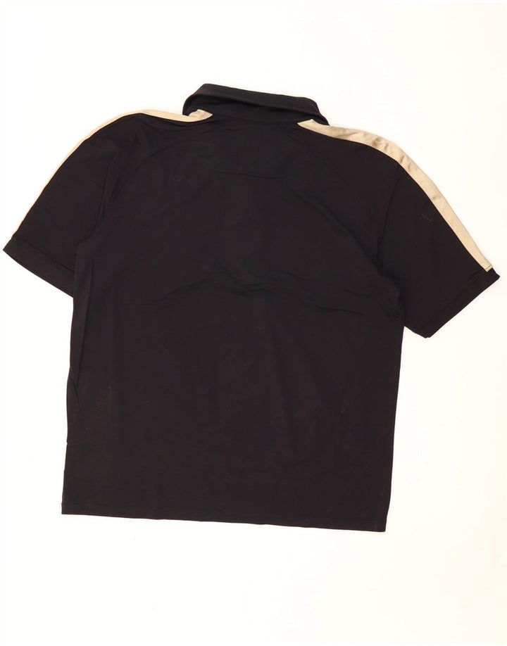 DIADORA Herren-Poloshirt mit Grafik, Mittelschwarz, Colourblock-Polyamid