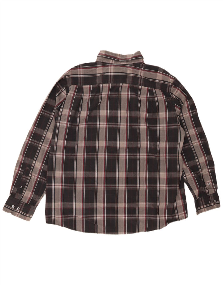 DOCKERS Herrenhemd Größe 17 1/2 XL Schwarz karierte Baumwolle