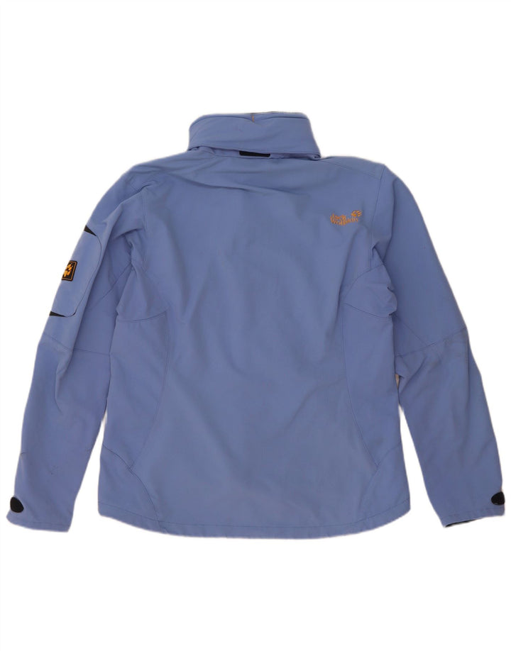 Jack Wolfskin Damen Regenjacke mit Kapuze UK 14/16 Large Blau Polyamid
