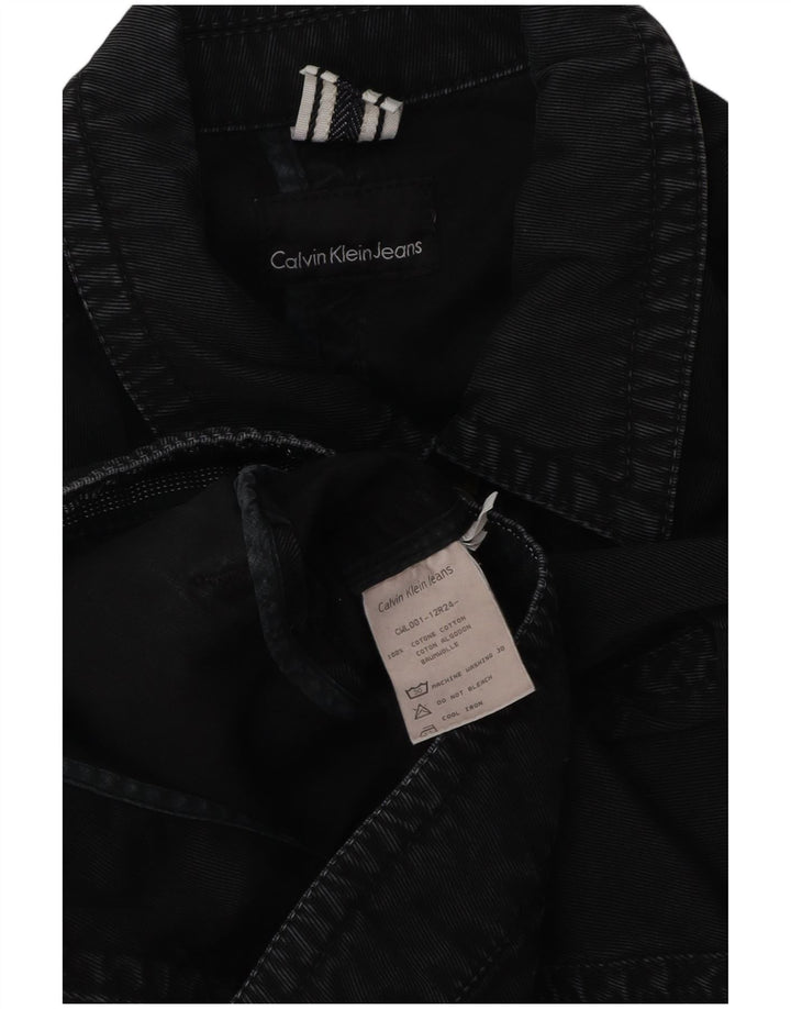 Calvin Klein Jeans Damen Jeansjacke UK 14 Mittelschwarze Baumwolle