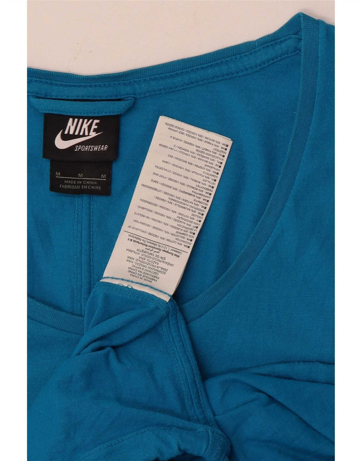 Nike Damen T-Shirt Top UK 14 Mittelblaue Baumwolle
