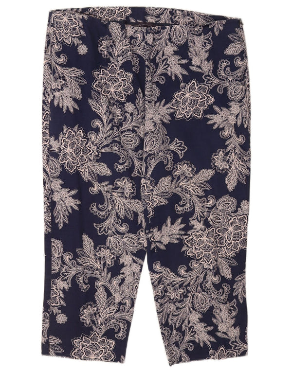 Marks & Spencer Womens Abstract Pattern Capri Trousers UK 16 Large W34 L19
