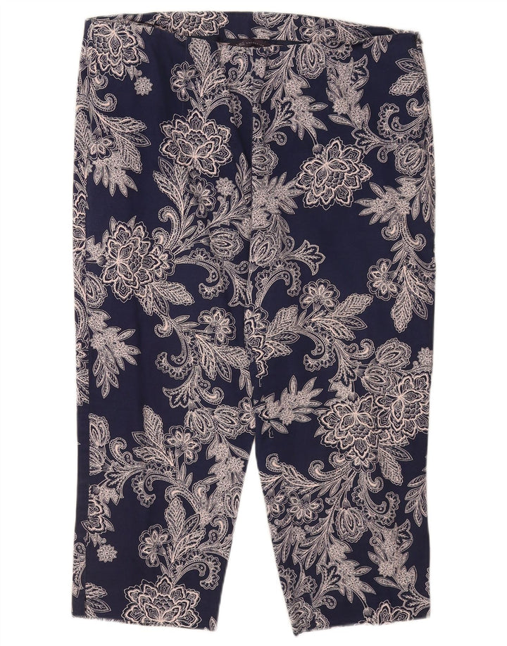 Marks & Spencer Damen-Caprihose mit abstraktem Muster, UK 16, Größe L W34 L19