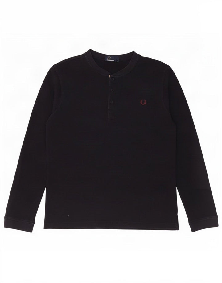 Fred Perry Herren-Oberteil aus Baumwolle, langärmelig, mittelgroß, Marineblau