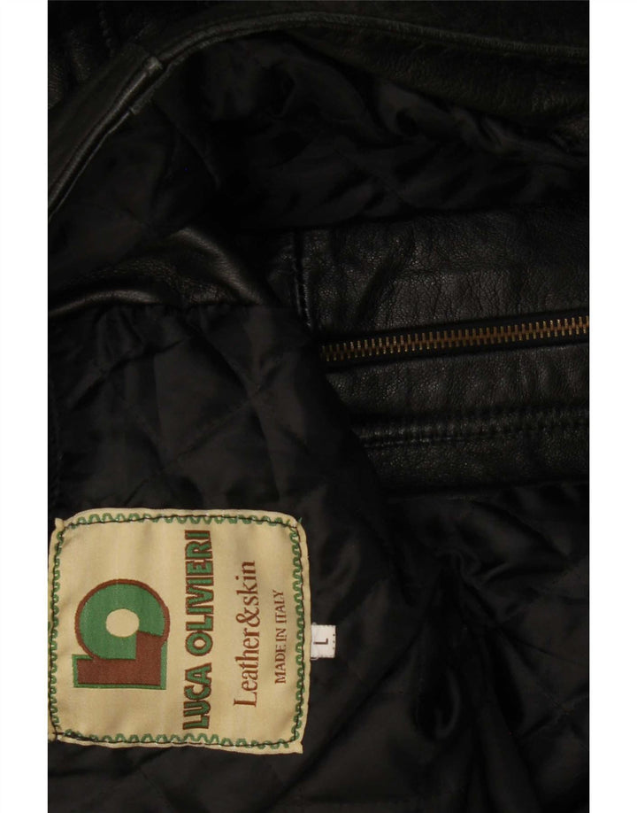 Vintage Herren Lederjacke UK 40 Large Schwarz